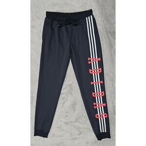 Adidas Neo Slim Joggers , Black,  Red Logo,  3 Stripes, Drawstring, Womens Sz S